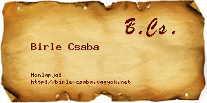 Birle Csaba névjegykártya